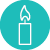 candle icon on a teal background