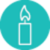 candle icon on a teal background: candle icon on a teal background