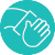 hand cleaning icon on a teal background