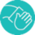hand cleaning icon on a teal background: hand cleaning icon on a teal background