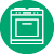 An icon of a stove in an green circle