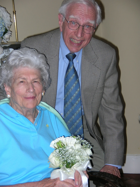 Dr. Norman with his wife, Marion, at a party for their 50th wedding anniversary