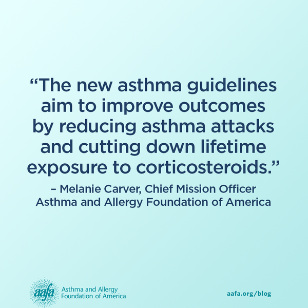 The new asthma guidelines aim to improve outcomes by reducing asthma attacks and cutting down lifetime exposure to corticosteroids.