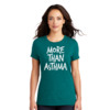 A woman wearing a shirt that says: More Than Asthma: A woman wearing a shirt that says: More Than Asthma