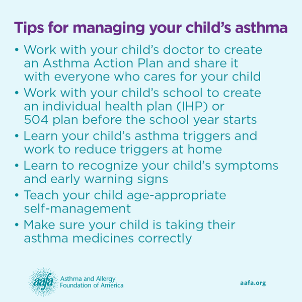 Tips for managing asthma in children