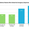 Bar chart that shows percent of asthma patients who visited the emergency department in 2022: Bar chart that shows percent of asthma patients who visited the emergency department in 2022