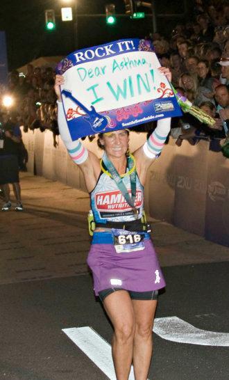 Ironman Cathy Victory Lap!
